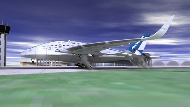 Das könnte diverse Flughäfen vor Probleme stellen. Die B777X setzt darum auf aufklappbare Flügelspitzen. Der Wal der Lüfte überrascht bei den Tragflächen anders. Sie sollen bei einem Unfall vom Rumpf abgetrennt werden, um die Passagiere zu schützen.