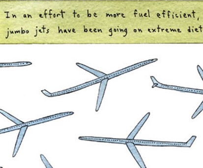 "Für mehr Treibstoffeffizienz haben die Jumbos mit extremen Diäten angefangen."