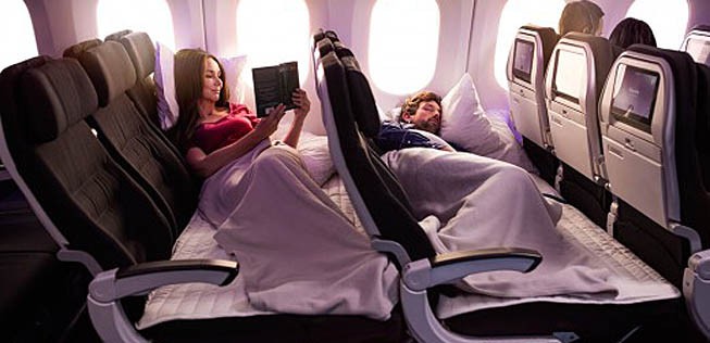 So sieht das Produkt Skycouch bei Air New Zealand aus.