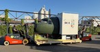 Abtransport des DC-3:Simulators: neue Heimat in Übersee.