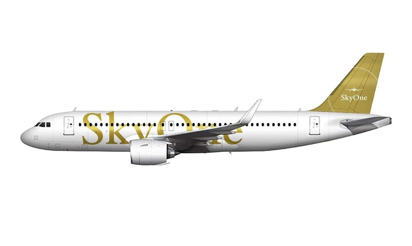 Flugzeug in den Farben von Sky One SK: Die Airline will ihre zwei bis drei Airbus A320 an andere Airlines vermieten.