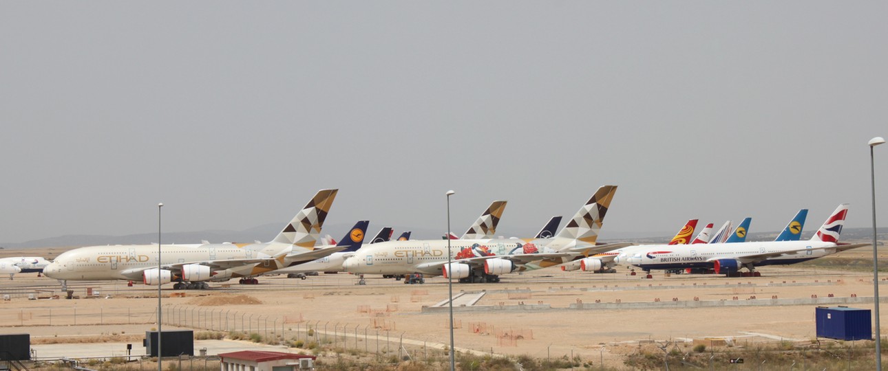 Etwa 300 Kilometer von Madrid entfern: Geparkte Flugzeuge in Teruel.