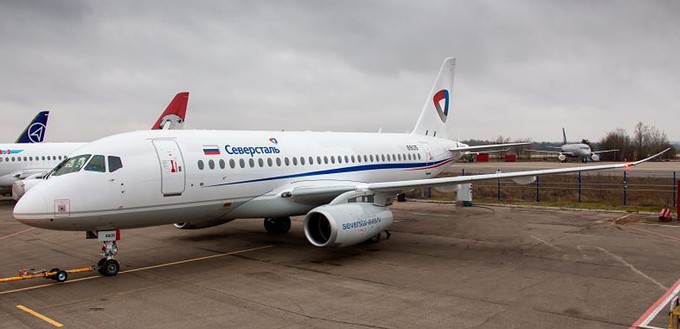 Severstal Airlines ist die erste Airline, die einen Superjet mit Saberlets erhielt, sie übernahm ihn Ende 2019.