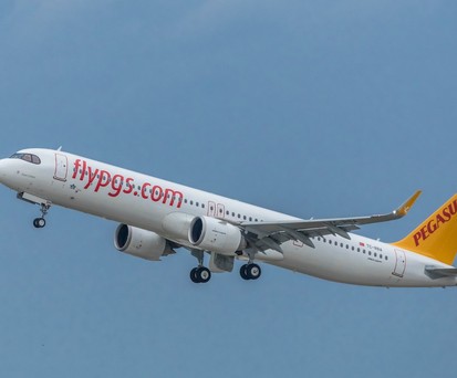 Airbus A321 Neo von Pegasus Airlines: Beim Start in Frankfurt ging bei einem Flugzeug der Airline etwas schief. 