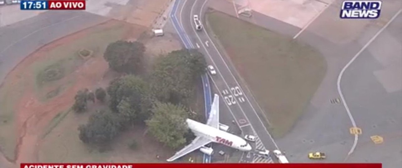 Der A320 von Latam: Ungemütliche Lage.