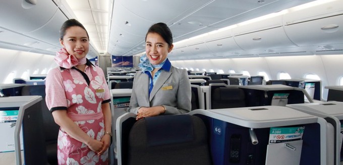 Die Business Class ist bereits aus den Boeing 777 und 787 von ANA bekannt.