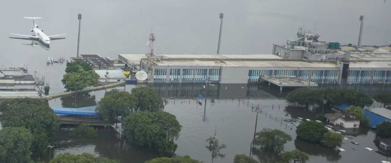 Der Aeroporto Internacional Salgado Filho steht komplett unter Wasser.