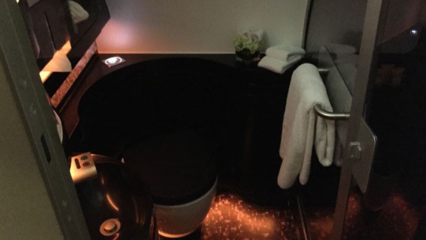 Dafür hat man eine eigene Toilette mit Dusche zur Verfügung.