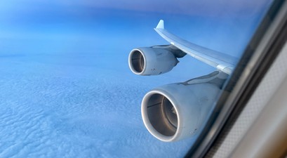 Blick aus dem Airbus A340-600 von Lufthansa: Jetzt ein Bild der Vergangenheit.