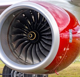 Flugzeugtriebwerk: Rolls-Royce Trent 7000 an einem Airbus A330 Neo.