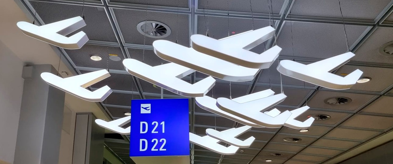 Gate-Beschilderungen in Frankfurt: Der Flughafen ist ein Silent Airport.