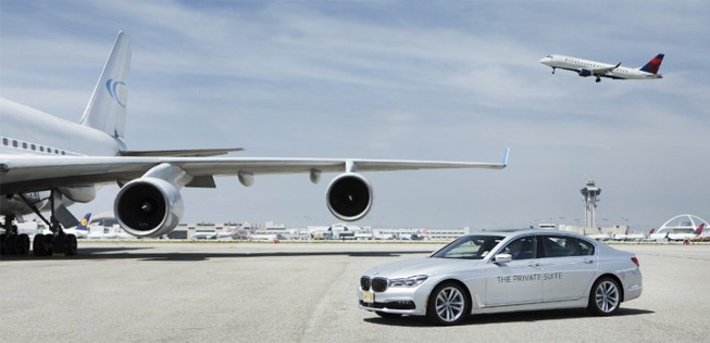 Mit dem BMW zum Flugzeug: Teil des Service bei The Privat Suite.