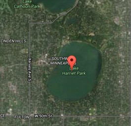 Lake Harriet: Inzwischen ist das Flugzeug verschwunden, doch bis vor Kurzem konnte man bei genauem Hinsehen noch das hier erkennen: