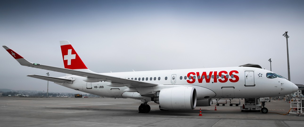 Airbus A220 von Swiss: Vier der Jets mussten am Boden bleiben.