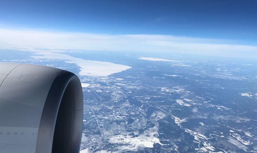 Blick aus einer Boeing 777 über Nordamerika: Swiss musste eine Maschine stilllegen.
