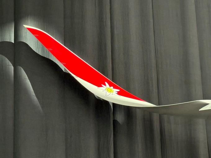 Und die Alpenblume ist auch auf dem Winglet zu sehen.