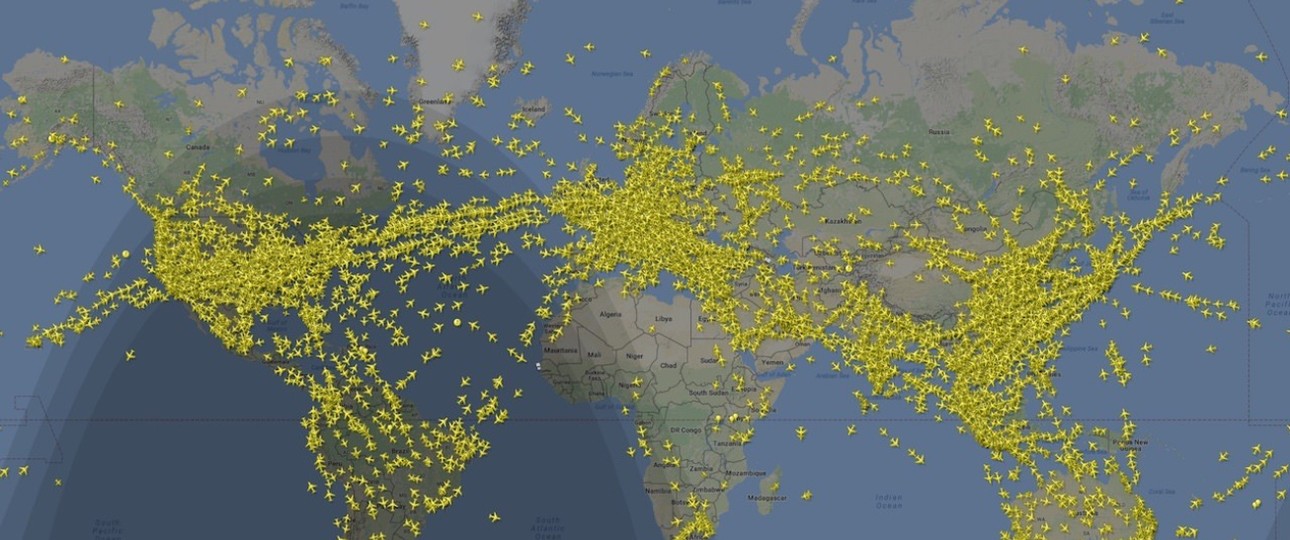 Weltweite Flüge: Flightradar und andere Flugverfolgungsdienste stellen sie dar.