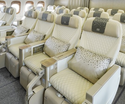 Premium Economy in der Boeing 777 von Emirates: Vor Österreich-Debüt.