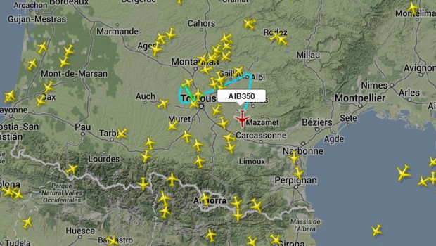 Die Flugroute des A350.