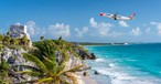 Airbus A340 von Edelweiss über Yukatán: Tulum als Option zur Ergänzung.