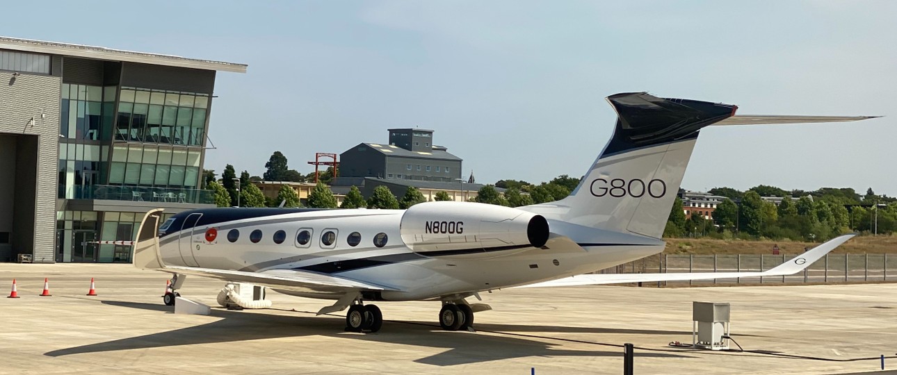 Ein derzeit noch rarer Vogel: Die erste Gulfstream G800 mit welcher der Businessjet-Hersteller Ende Juni den Erstflug des Modells absolvierte.