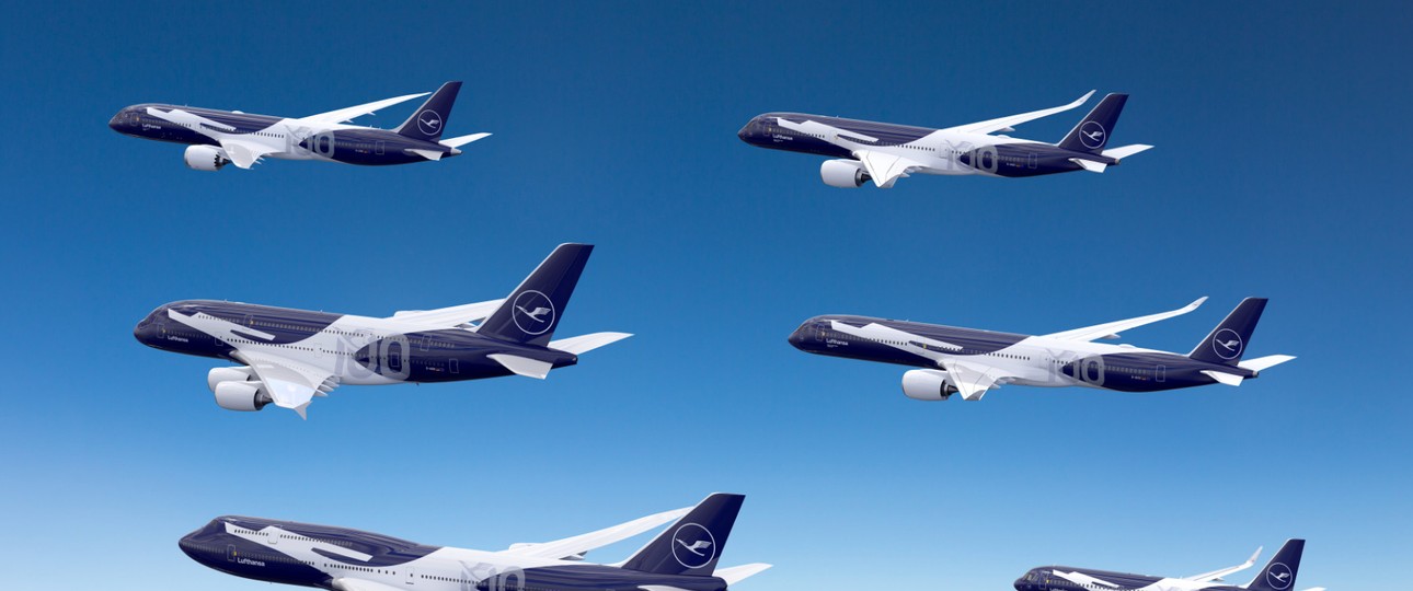 Lufthansas Jubiläumsflotte: Jetzt komm der erste Airbus A350 in der Sonderlackierung.