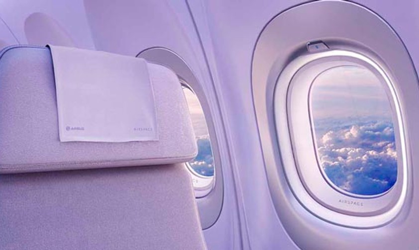 Dank neuer Form der Kabinenwände gewinnt Airbus auf Schulterhöhe rund 2,5 Zentimeter mehr Platz.