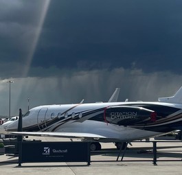 Eine Cessna Citation Latitude auf der Ebace 2023: In diesem Jahr werden weniger Flugzeuge gezeigt.