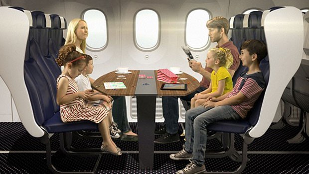 So stellt sich Thomson die Familien-Sitze im Hinterteil des Flugzeuges vor.