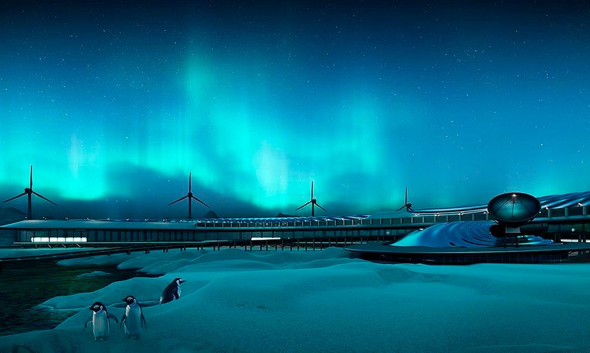 Die Flughafenanlage soll die Windkraft nutzen, um das Terminal mit Strom zu versorgen, der auch in Wärme umgewandelt werden kann. Schmelzwasser soll zur Wiederverwendung auffangen.