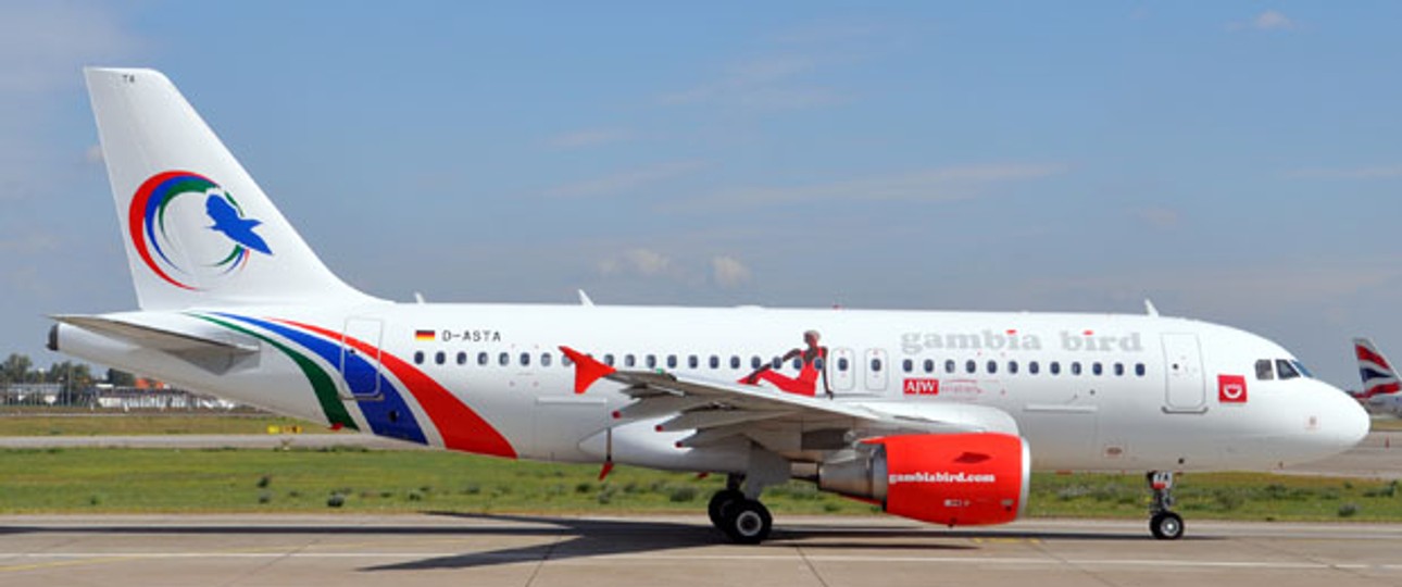 Airbus A319 von Gambia Bird: Die Maschinen heben nicht mehr ab.