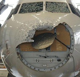 Der Airbus A320 von Austrian Airlines: An 15 Stellen beschädigt.