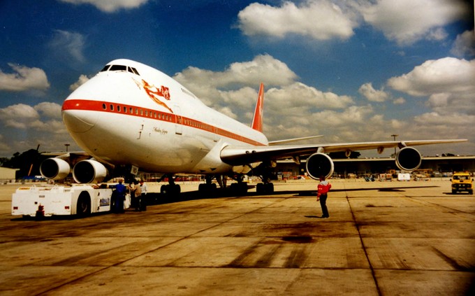 Die Boeing 747-200 mit dem Taufnamen Maiden Voyager war geleast.