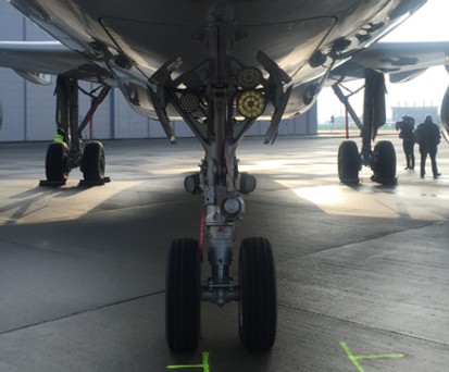 Fahrwerk eines Airbus A320 Neo: Auch neue Flugzeugtypen treiben das Wachstum voran.