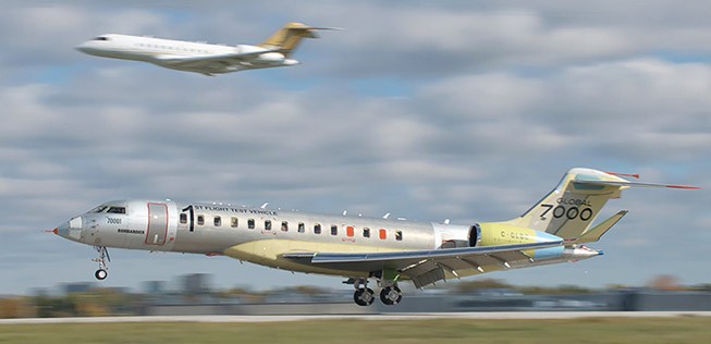 Der Erstflug der Bombardier Global 7000 fand am 4. November 2016 statt.