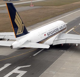 A380 von Singapore: Geriet in Mumbai in heftige Turbulenzen.