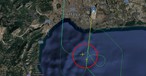 Zur Erstellung dieses Bildes haben die beiden Flugverläufe übereinander gelegt, als visuelle Annäherung: Von links kommt der Jet-2-Flieger, von unten der Tui-Jet.