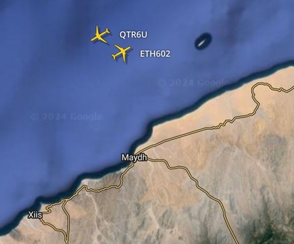 Die beiden Flugzeuge bei Flightradar: Welche Flugsicherung ist zuständig?