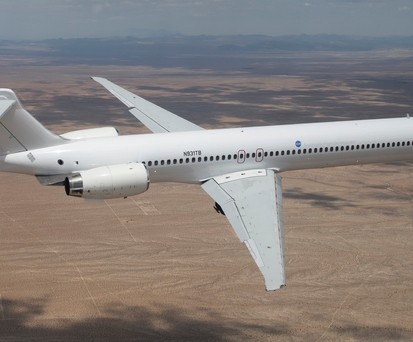 Die MD-90 mit dem Kennzeichen N931TB: Boeing hat sie für die Umrüstung ...