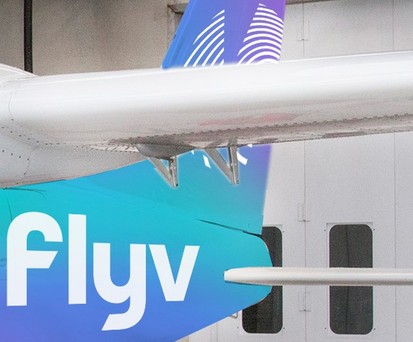 Flugzeug, das virtuell eine Flyv-Bemalung erhalten hat: 2023 soll es losgehen.