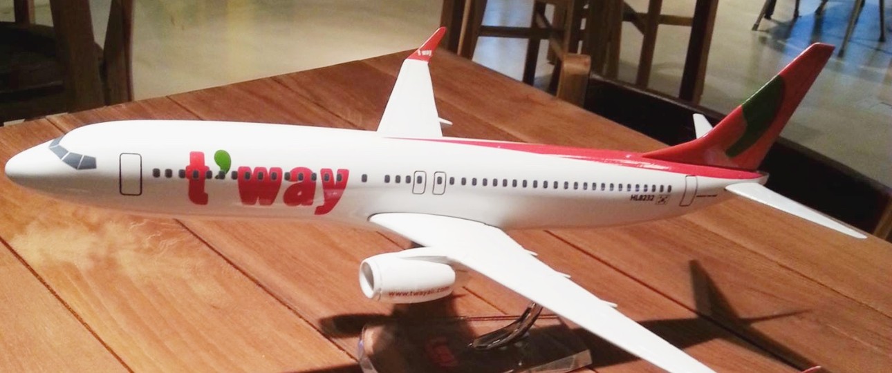 Modell einer Boeing 737 von T'Way Air: Die Fluglinie sucht größere Flugzeuge.