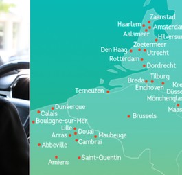 Chauffeur (Symbolbild) und die Städte, die Brussels von einem Partnerunternehmen anfahren lässt: Gut zahlenden Passagiere sollen bequem nach Brüssel kommen.