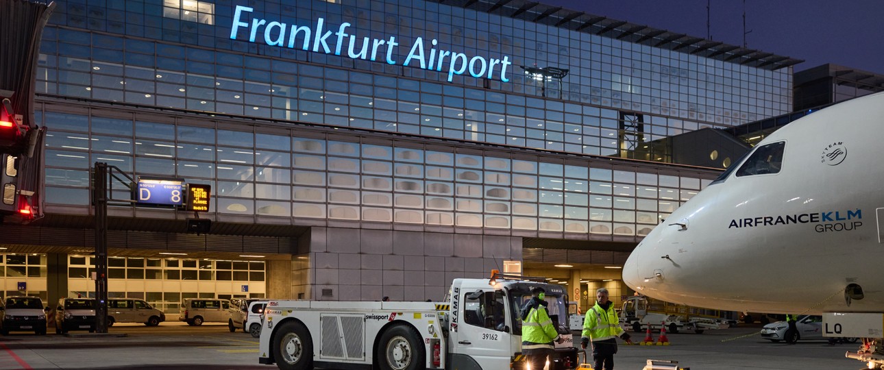 Swissport-Abfertigung am Flughafen Frankfurt: Aktuell nur Schmalrumpfjets.