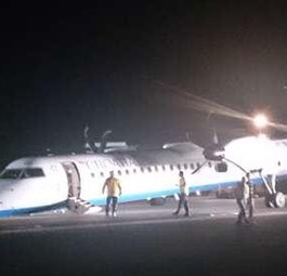 Dash 8 mit Bruchlandung in Zürich