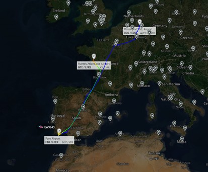 eurowings umleitung nantes
