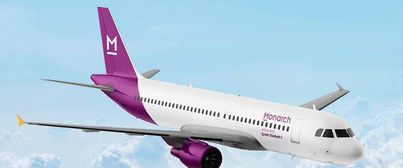 Die neue Lackierung von Monarch Airlines: Viel Weiß.