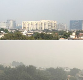 Gleicher Ort 2015 und 2017: Der Smog in Delhi ist derzeit richtig schlimm.