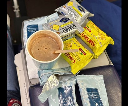 Das servierte Malaysia Airlines ihren Business-Class-Gästen Anfang September: Das Angebot ist wenig üppig.