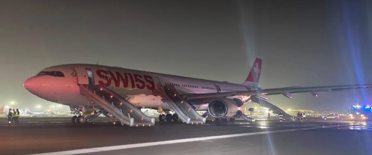 Der Airbus A330 von Swiss nach der Evakuierung in Delhi: Es gibt erste Erkenntnisse.