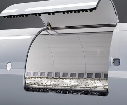 Frachttor des Airbus A350 F (Computerbild): Riesige ladeluke.